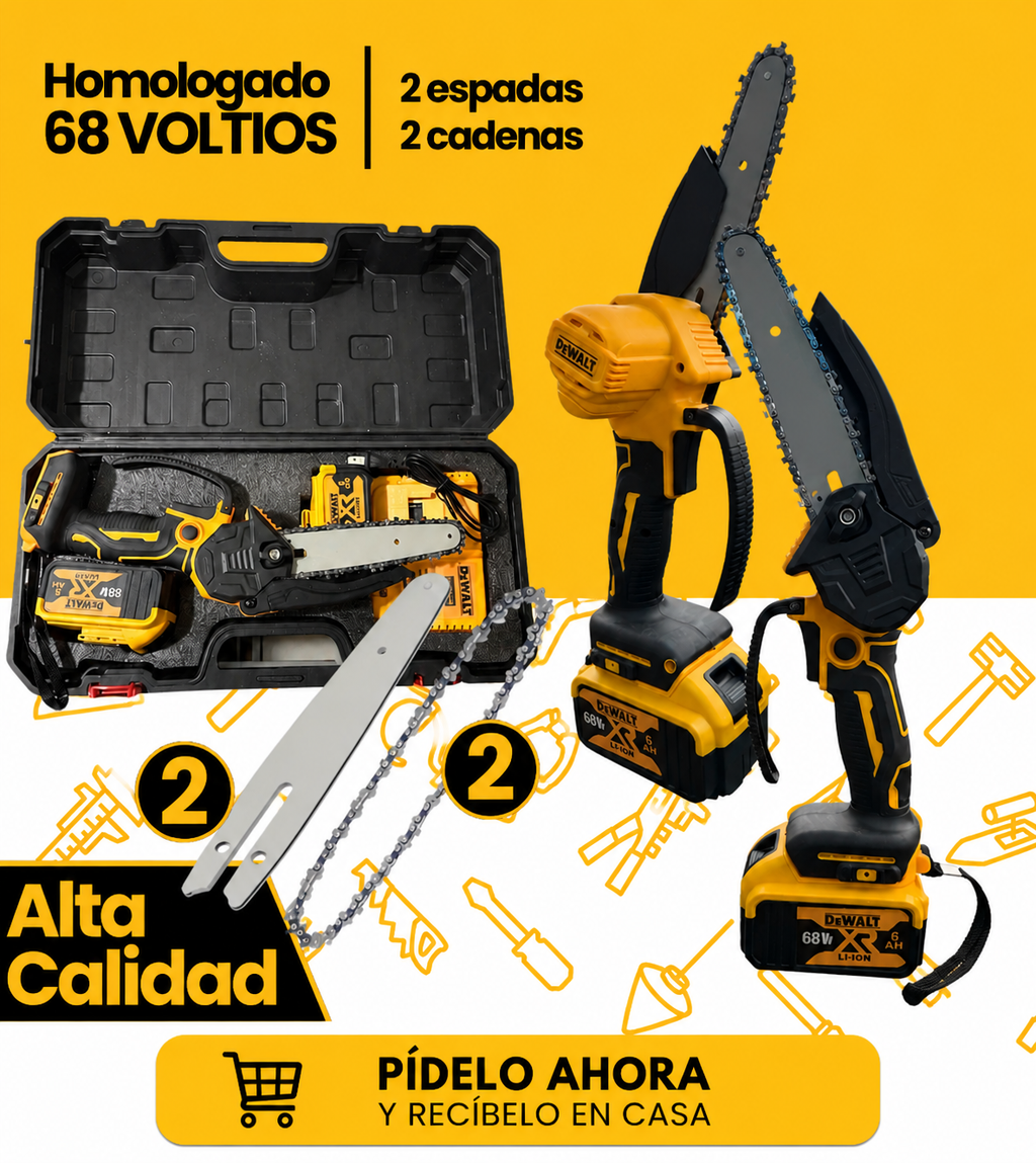¡Motosierra Inalámbrica 68V PRO-X! Potencia Profesional para Cortar en Segundos